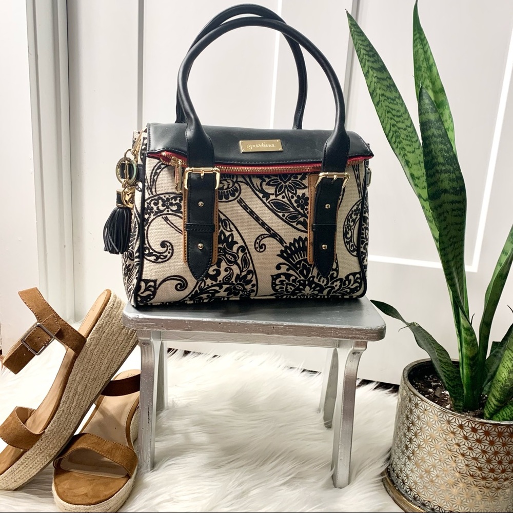 SPARTINA 449 Strachan Purse Satchel Leather Linen
